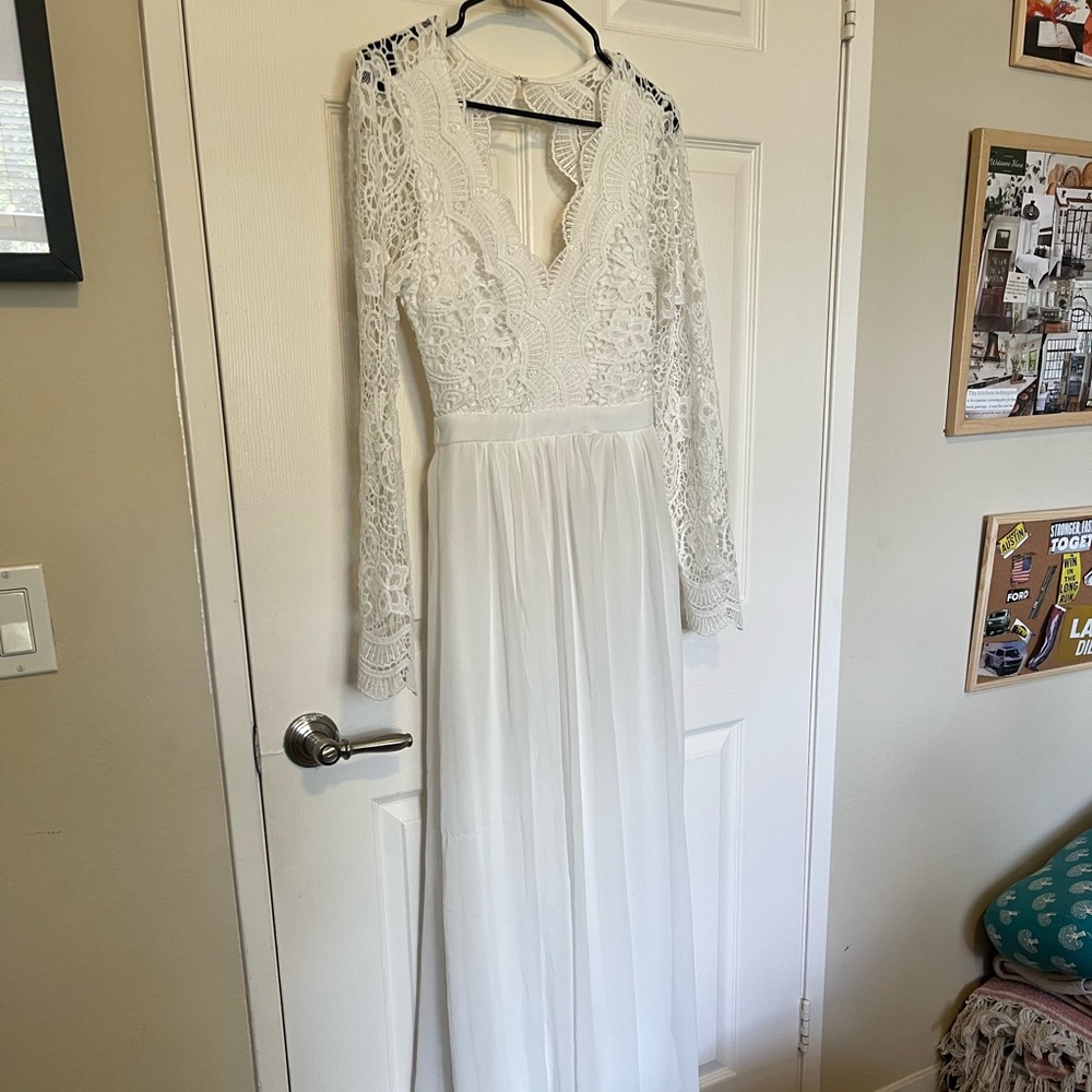 Lulus White Wedding/ Maxi Dress